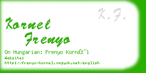 kornel frenyo business card